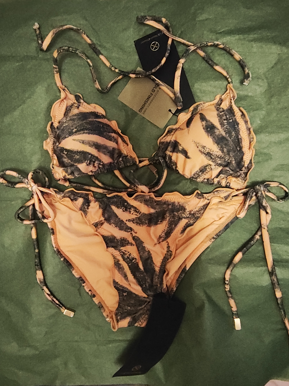 VIX Tropicus RIPPLE Palm Print Bikini Set Small NWT - Picture 2 of 5